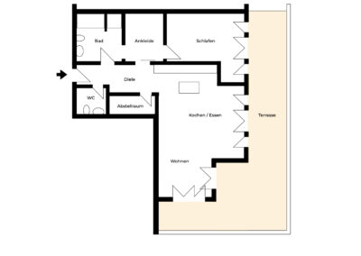 Grundriss zur hellen, topmodernen Wohnung am Duisburger Kaiserberg