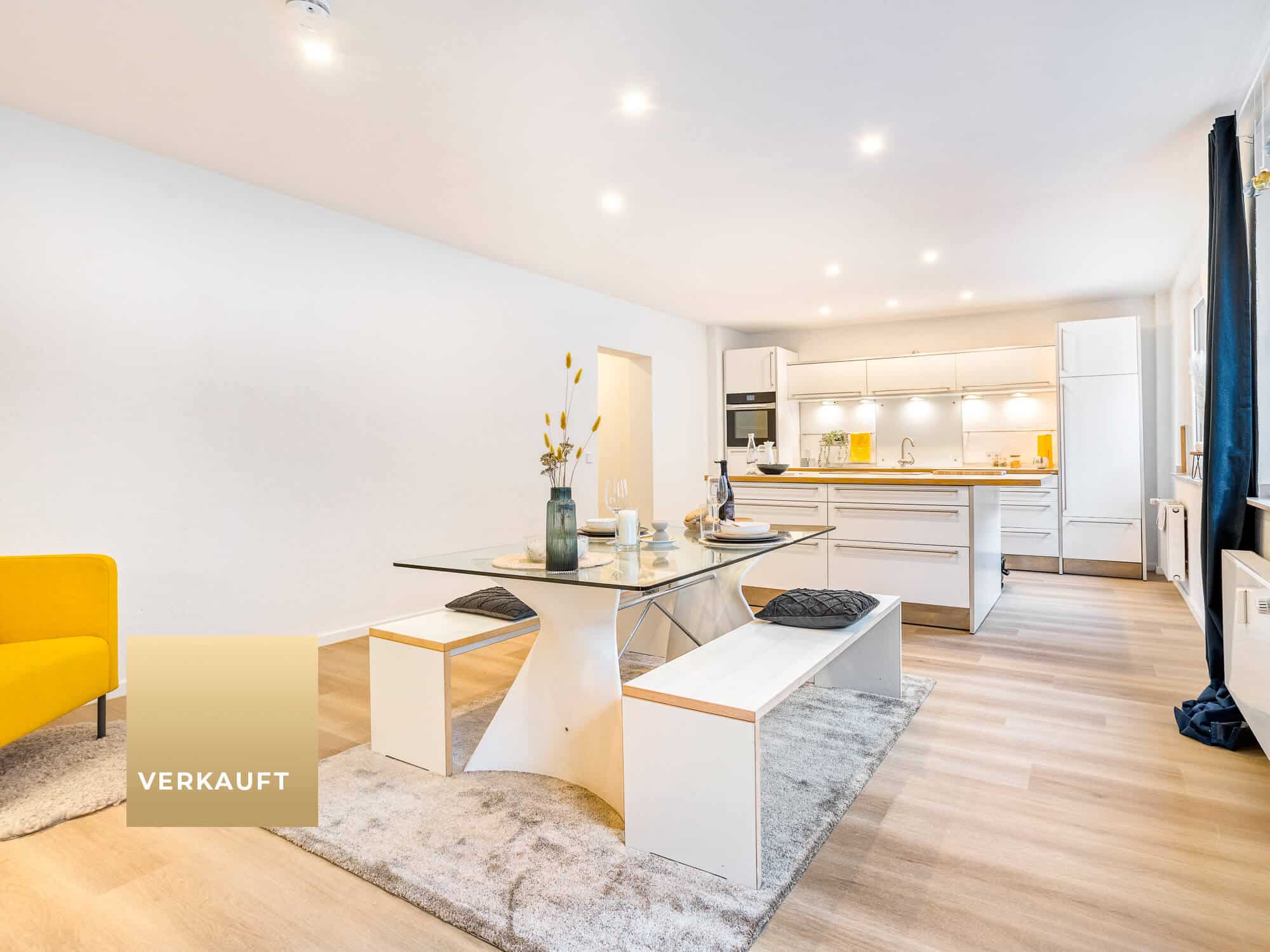 Wohnbereich in der modernisierten verkaufte Eigentumswohnung in ruhiger Wohnlage des Duisburger Dellviertels