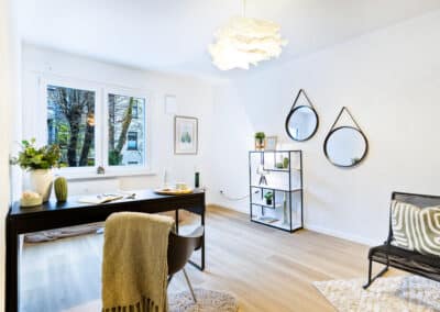 Wohnbereich in der modernisierten Eigentumswohnung in ruhiger Wohnlage des Duisburger Dellviertels